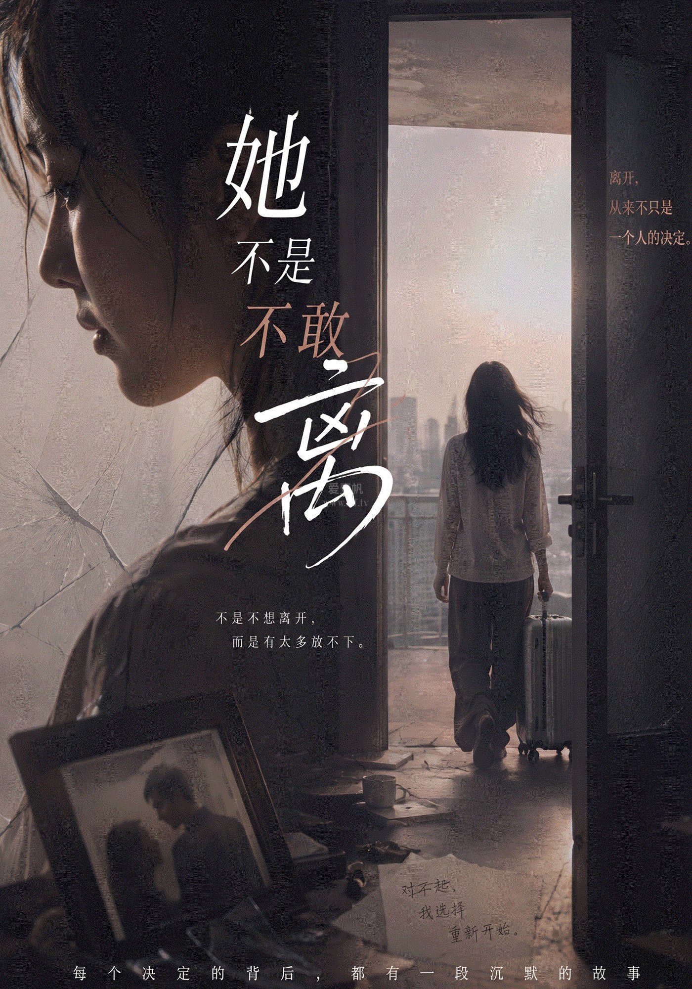 她不是不敢离
